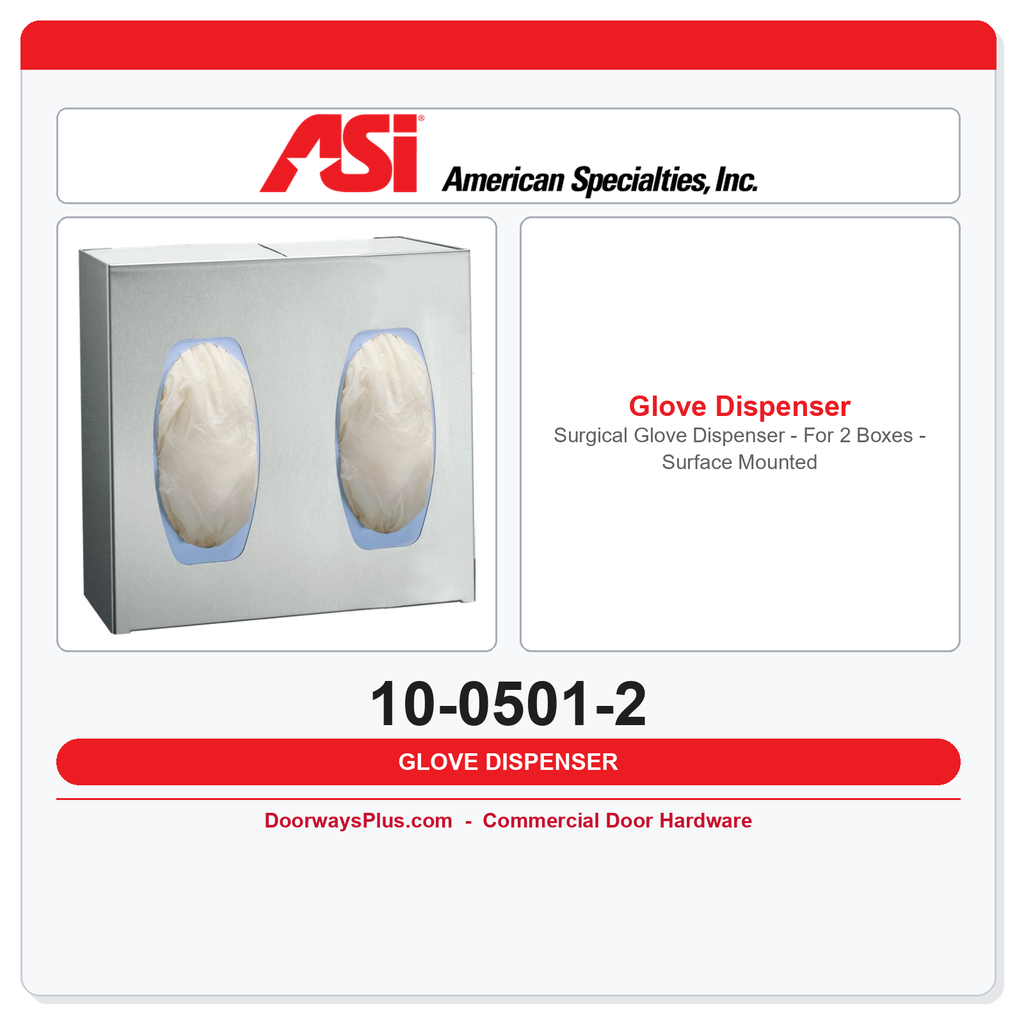 ASI 10-0501-2 Surgical Glove Dispenser - For 2 Boxes - Surface Mounted