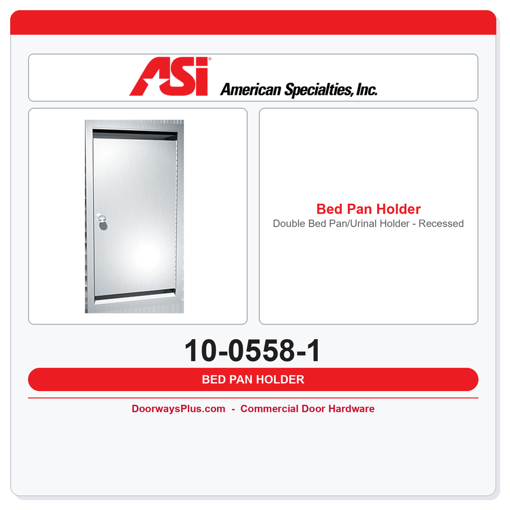ASI 10-0558-1 Double Bed Pan/Urinal Holder - Recessed