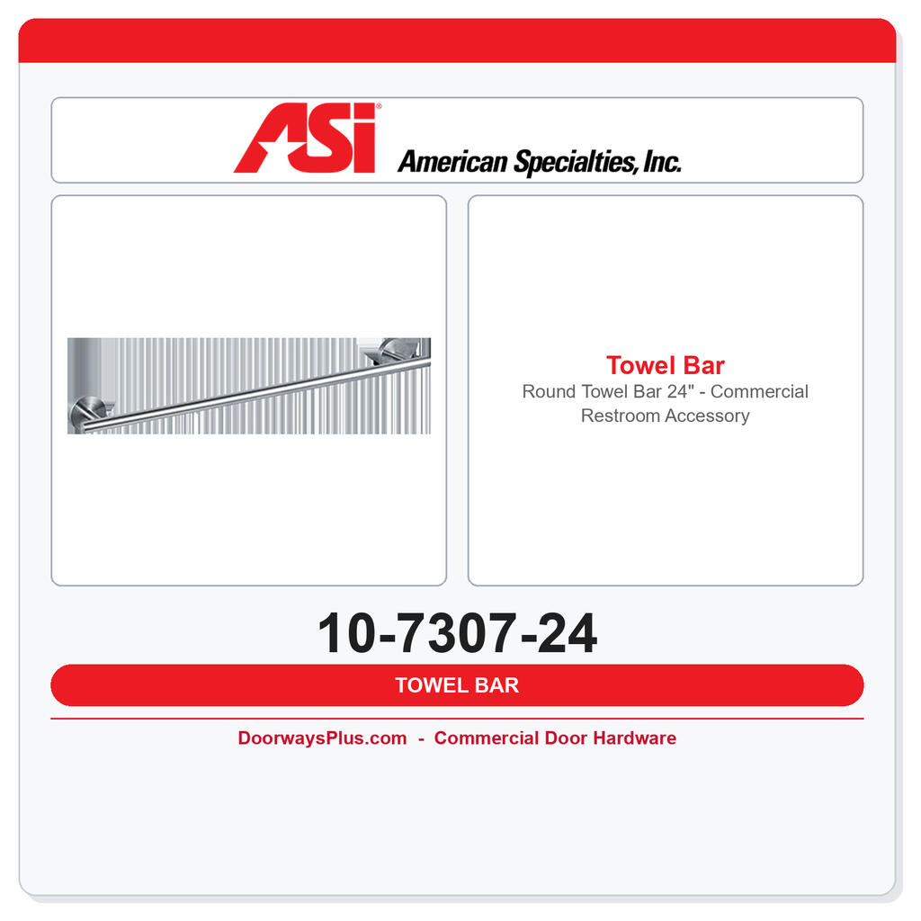 ASI 10-7307-24 Round Towel Bar 24" – Commercial Restroom Accessory