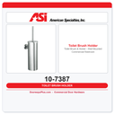 ASI 10-7387 Toilet Brush & Holder – Wall Mounted Commercial Restroom