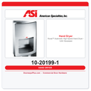 ASI 10-20199-1 Roval™ Automatic High-Speed Hand Dryer – 120V Recessed