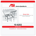 ASI 10-8202 L-Shape 4-Leg Folding Shower Seat – Solid Phenolic, Wall Mounted