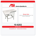 ASI 10-8202 L-Shape 4-Leg Folding Shower Seat – Solid Phenolic, Wall Mounted