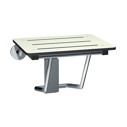 ASI 10-8203-20 Folding Shower Seat - Rectangular, ADA - Solid Phenolic, White - Compact 20"W