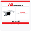 ASI 10-8203-28 Folding Shower Seat - Rectangular, ADA - Solid Phenolic, White - 28"W