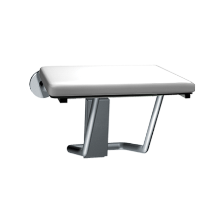 ASI 10-8204 Folding Shower Seat - Rectangular, ADA - Padded w/ Phenolic Core - Compact 18"W