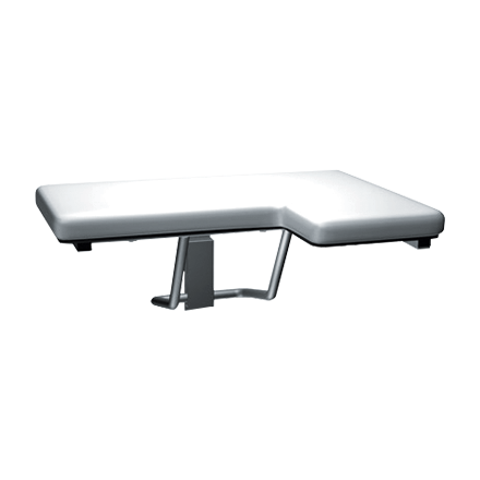 ASI 10-8205-L Folding Shower Seat - L-Shaped, Left Hand, ADA - Padded w/ Phenolic Core - 33"W