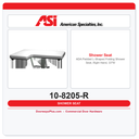 ASI 10-8205-R ADA Padded L-Shaped Folding Shower Seat, Right Hand, 33"W