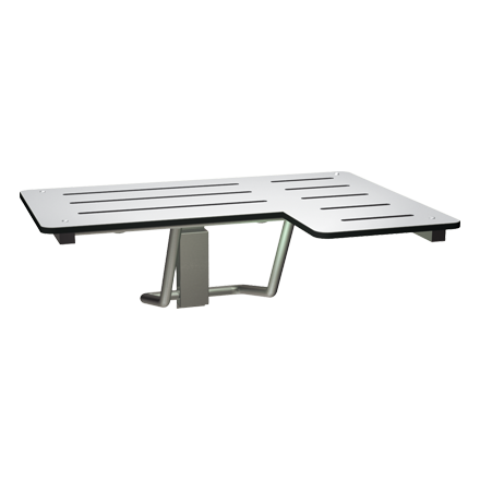 ASI 10-8206-L Folding Shower Seat – L-Shaped Left Hand ADA, Solid Phenolic White 33"W