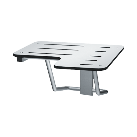 ASI 10-8206-L-28 Folding Shower Seat - L-Shaped, Left Hand, ADA - Solid Phenolic, White - 28"W