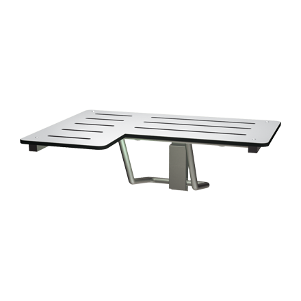 ASI 10-8206-R Folding Shower Seat | L-Shaped, Right Hand, ADA, Solid Phenolic, 33"W