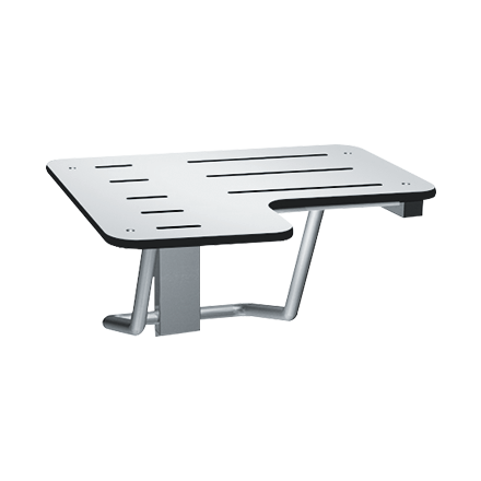 ASI 10-8206-R-28 Folding Shower Seat - L-Shaped, Right Hand, ADA - Solid Phenolic, White - 28"W