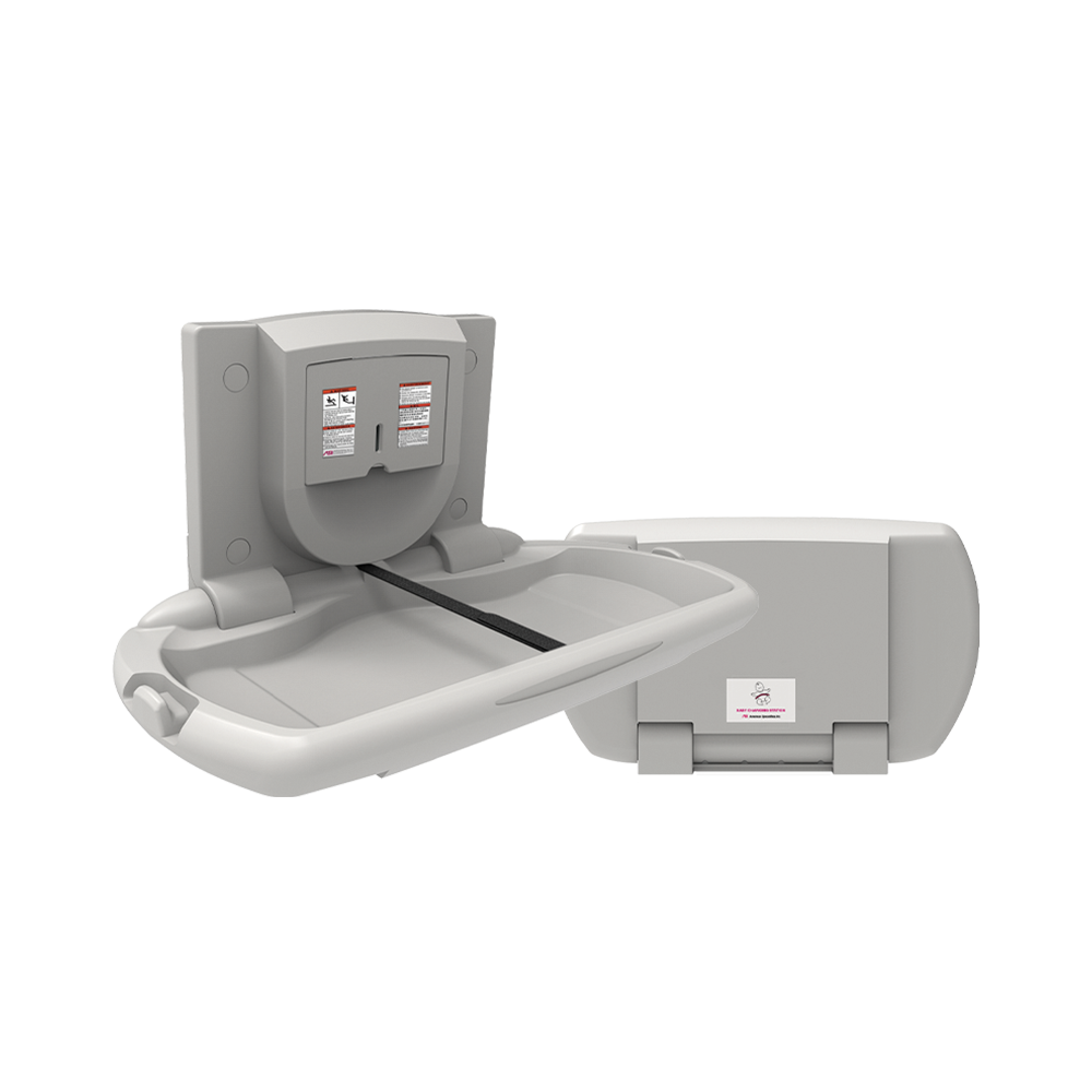 ASI 10-9012 Baby Changing Station - Horizontal - Plastic - Surface Mounted
