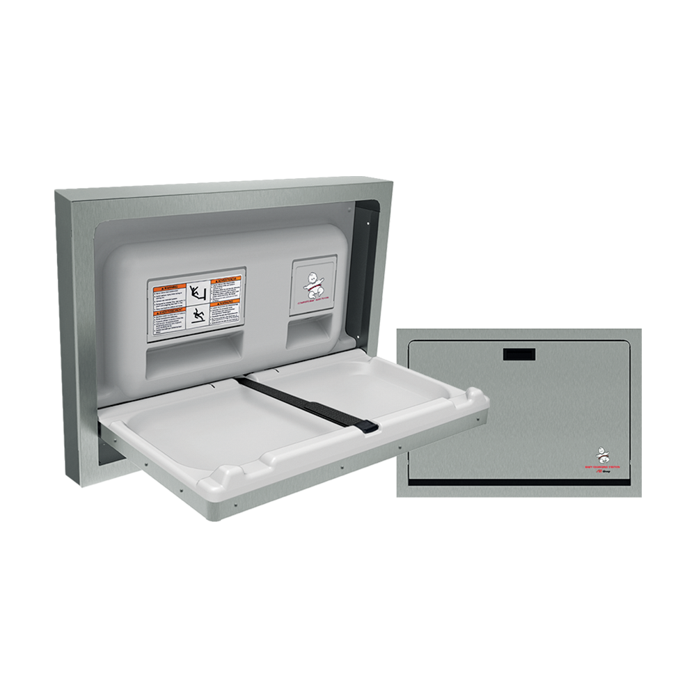 ASI 10-9013-9 Baby Changing Station - Horizontal - Full Stainless Steel Housing - Surface Mounted