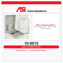 ASI 10-9015 Baby Changing Station - Vertical - Plastic - Surface Mounted