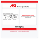 ASI 10-9015 Baby Changing Station - Vertical - Plastic - Surface Mounted