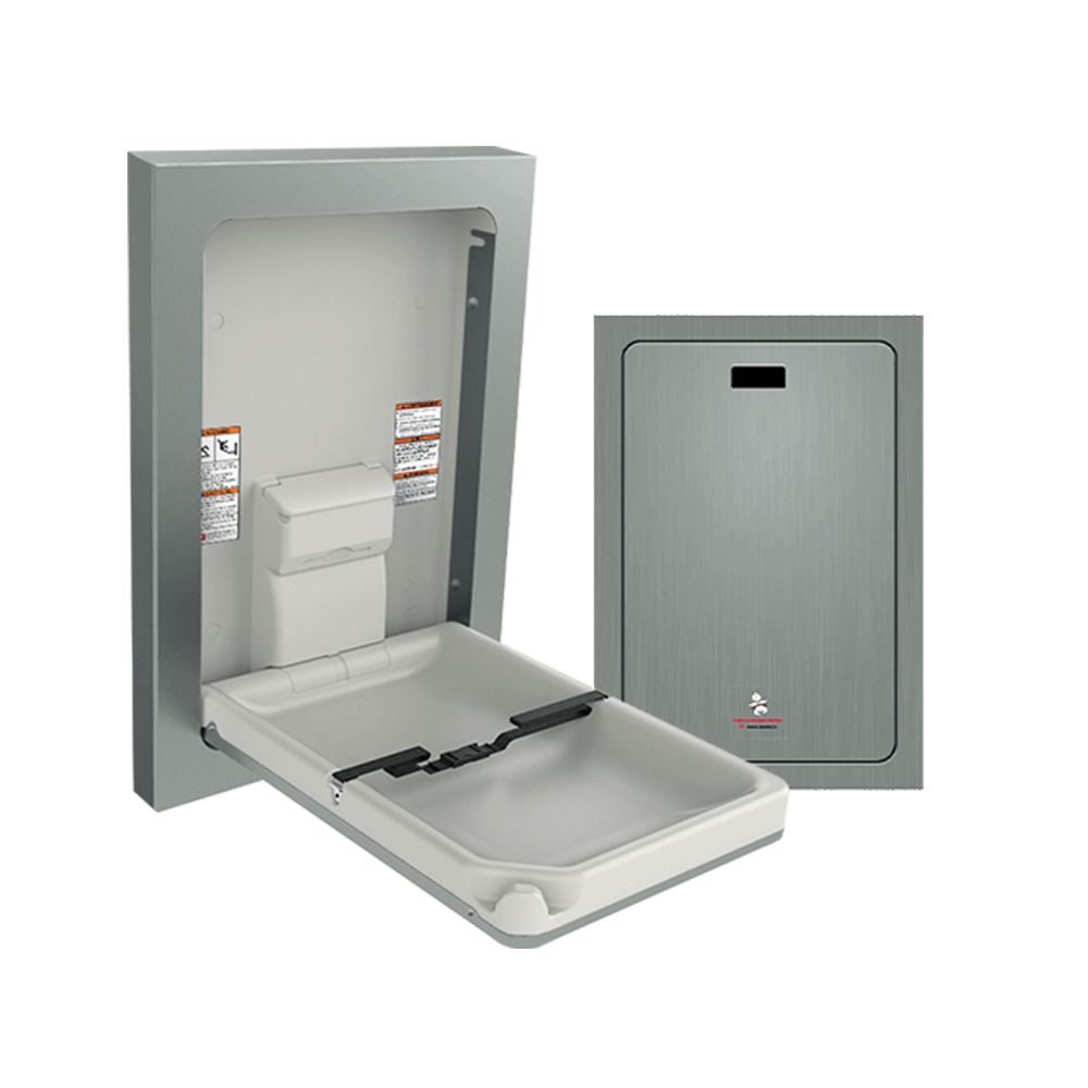 ASI 10-9017-9 Baby Changing Station - Vertical - Stainless Steel - Surface Mounted