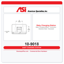 ASI 10-9018 Baby Changing Station - Horizontal - Stainless Steel - Recessed