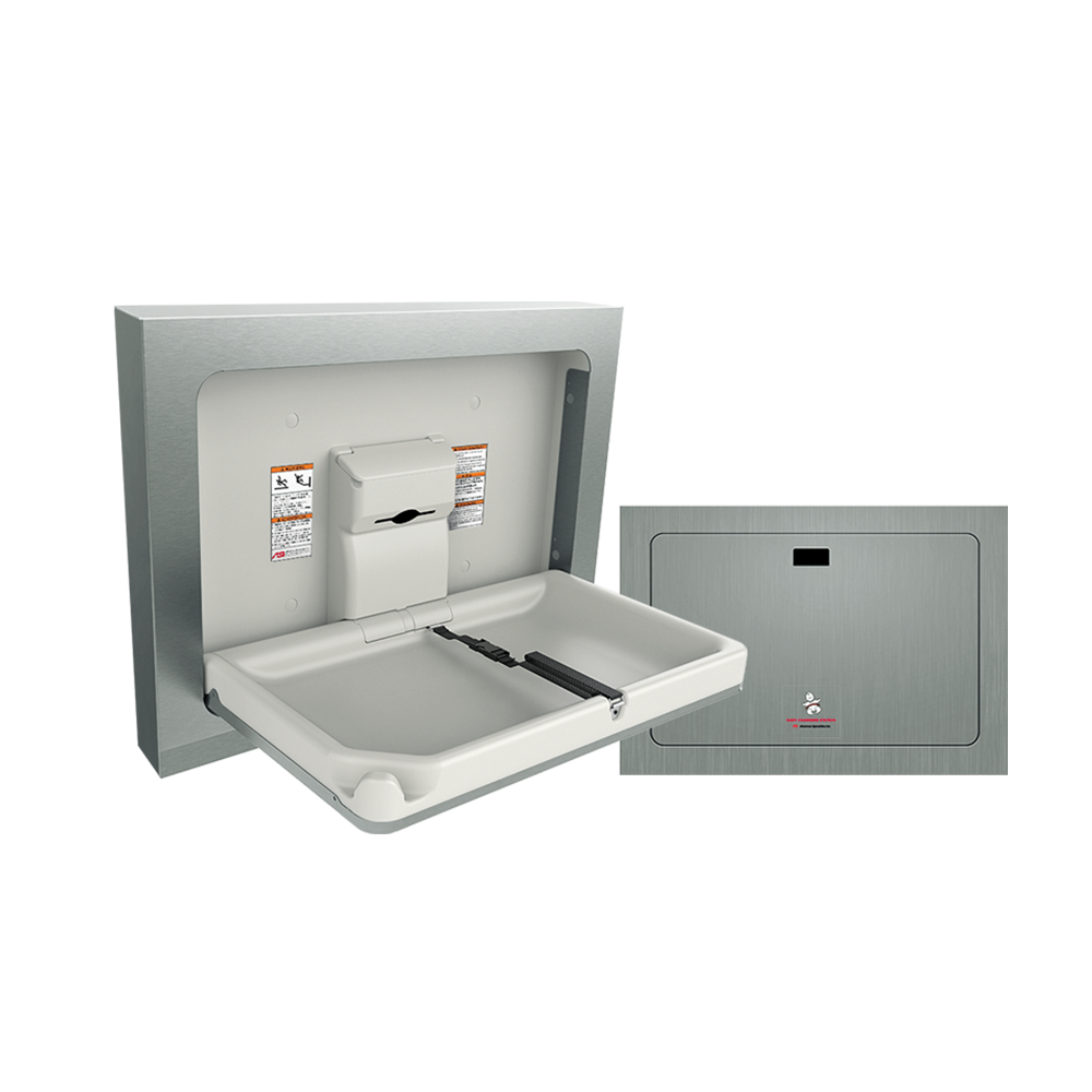 ASI 10-9018-9-41 Baby Changing Station - Matte Black - Horizontal-Stainless Steel - Surface Mounted