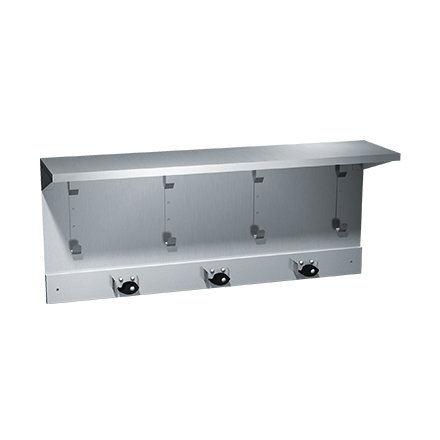 ASI 10-1308-3 Shelf/Utility Hook & Mop Strip - 4 Hooks, 3 Holders - 34" L - Surface Mounted
