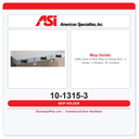 ASI 10-1315-3 Utility Hook & Mop Strip w/ Drying Rod – 2 Hooks, 3 Holders, 30" Surface Mount
