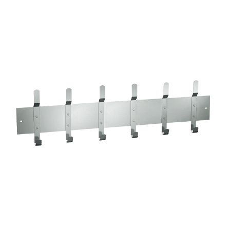 ASI 10-1307-6 Utility Hook Strip - 6 Hooks - 56"L - Surface Mounted