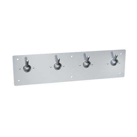 ASI 10-129 Security Clothes Hook & Strip - Front Mount - Surface Mounted