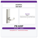 Accentra PB 628F Wide Escutcheon Passage/Dummy Outside Exit Device Trim | 620F Series | Grade 1