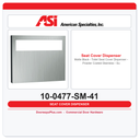 ASI 10-0477-SM-41 Matte Black Surface-Mounted Toilet Seat Cover Dispenser – Powder Coated Stainless