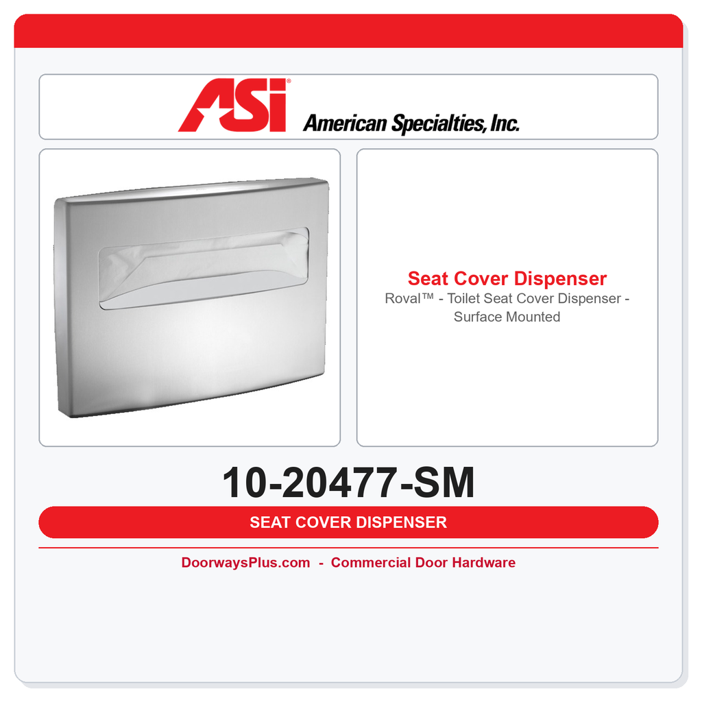 ASI 10-20477-SM Roval™ - Toilet Seat Cover Dispenser - Surface Mounted