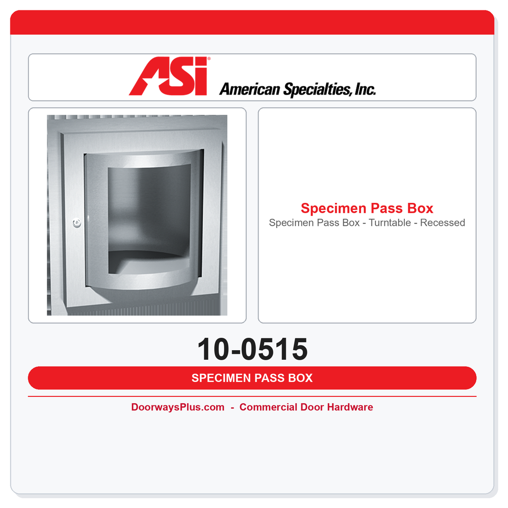 ASI 10-0515 Specimen Pass Box - Turntable - Recessed