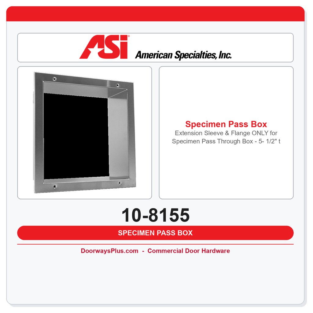 ASI 10-8155 Extension Sleeve & Flange for Specimen Pass Through Box 8154 – 5-1/2" to 9-7/8"