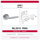 Corbin Russwin ML2010 RWA Passage or Closet Mortise Latchset | Grade 1 Commercial