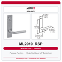 Corbin Russwin ML2010 RSP Passage or Closet Mortise Latchset | Grade 1 Commercial