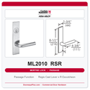 Corbin Russwin ML2010 RSR Passage or Closet Mortise Latchset | Grade 1 Commercial