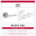 Corbin Russwin ML2010 ESA Passage or Closet Mortise Latchset | Grade 1 Commercial