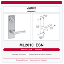 Corbin Russwin ML2010 ESN Passage or Closet Mortise Latchset | Grade 1 Commercial