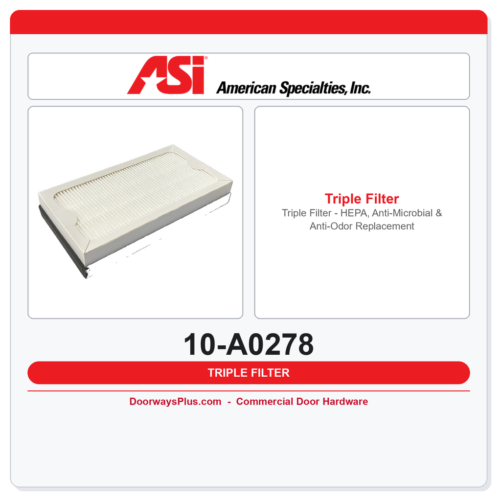ASI 10-A0278 Triple Filter – HEPA, Anti-Microbial & Anti-Odor Replacement