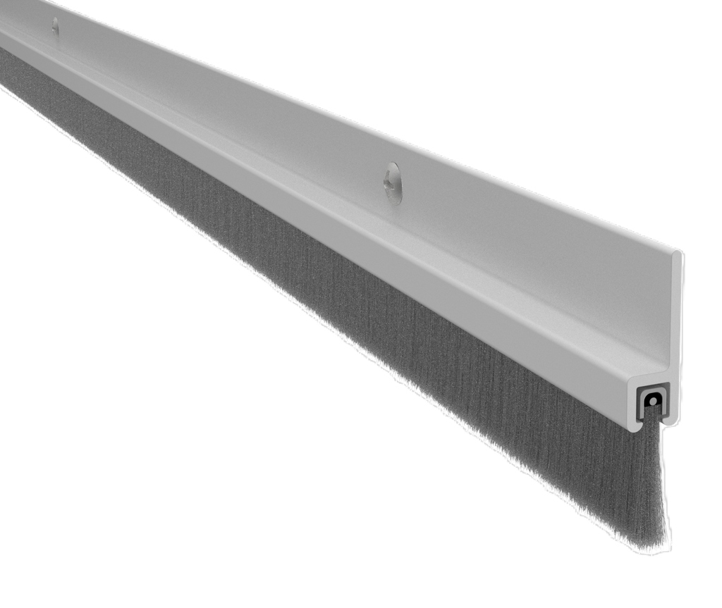Pemko 18062CNB Aluminum Nylon Brush Split Astragal 84" Grey | Meeting Stile Seal