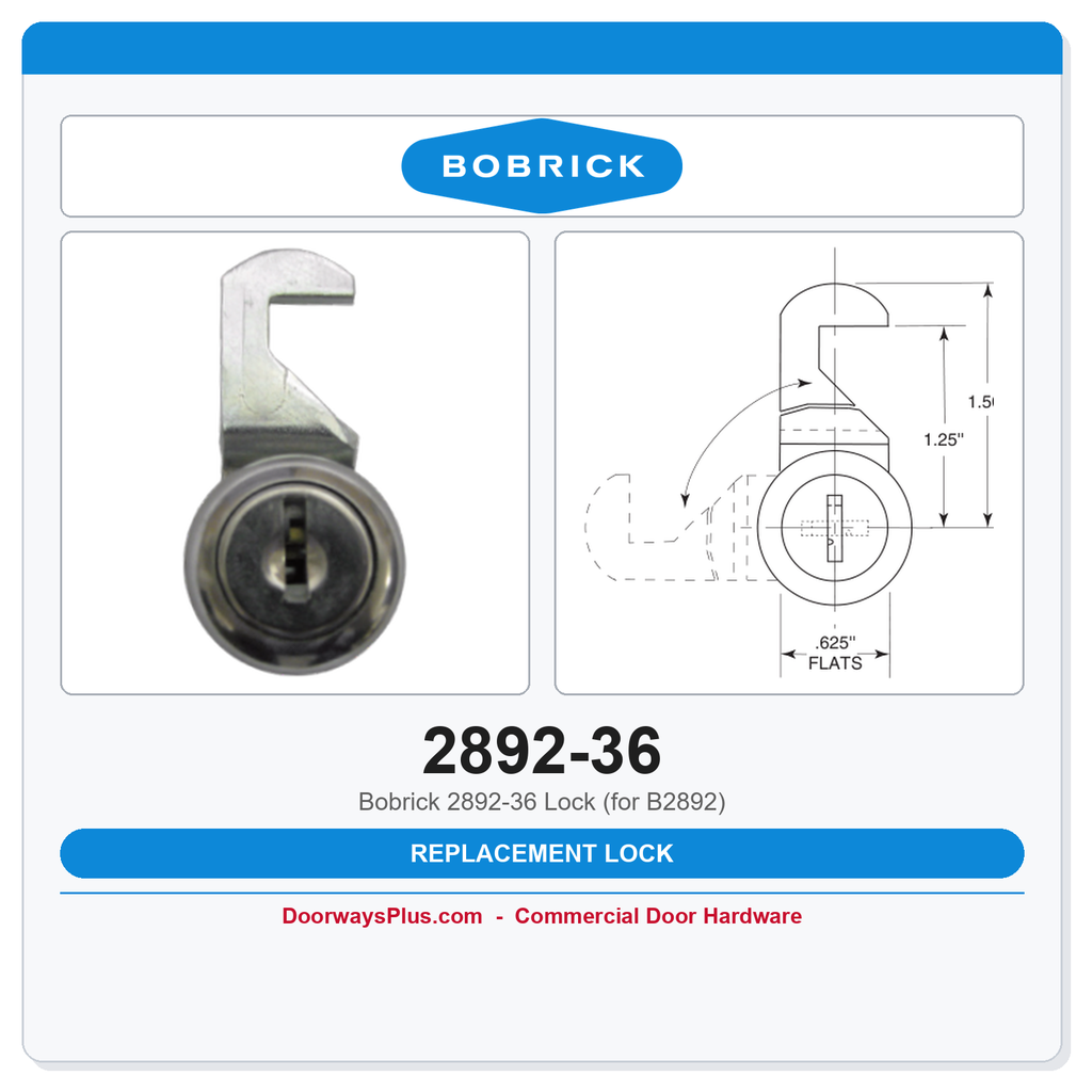 Bobrick 2892-36 Lock (for B2892)