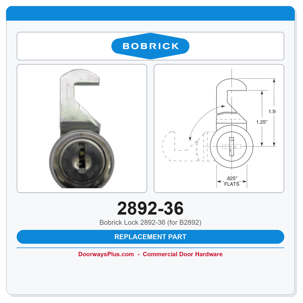 Bobrick 2892-36 Lock (for B2892)