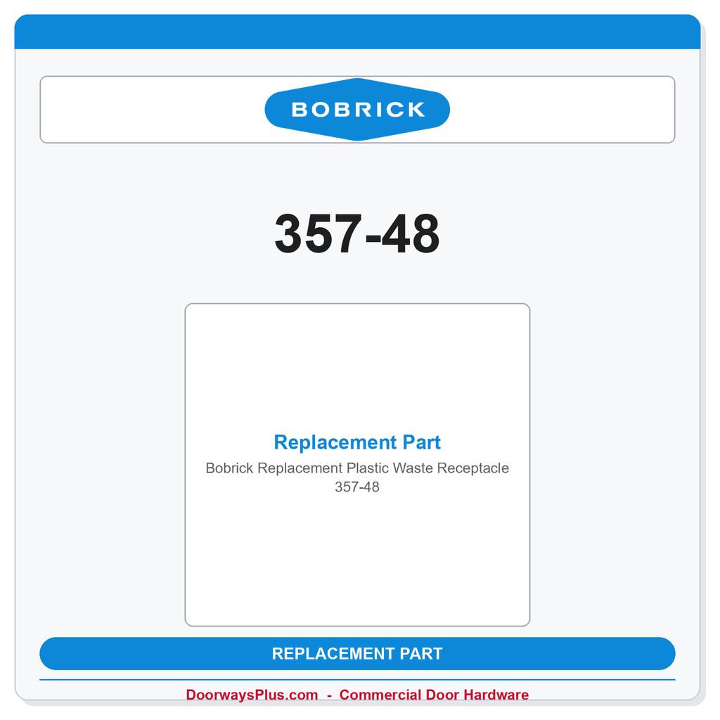 Bobrick 357-48 Replacement Plastic Waste Receptacle | Factory Part
