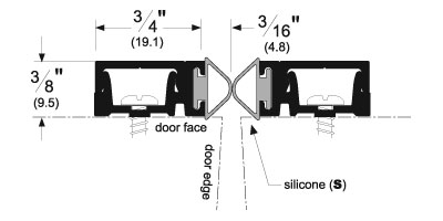 Pemko 29310CS - 84" Astragal with Silicone  Insert with Snap Cover