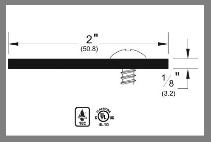 Pemko 357SS Stainless Steel Flat Bar Astragal 2" x 1/8" 11 Gauge 84"