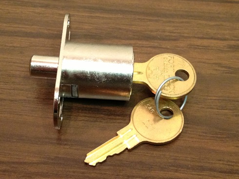 CompX Fort SD990 Sliding Wood Door Cabinet Lock | Plunger Action, 23000 Keyway