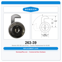Bobrick 263-39 Lock & Key – Factory Replacement for B-263