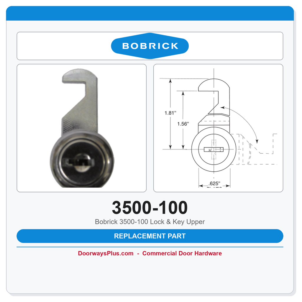 Bobrick 3500-100 Lock & Key Upper