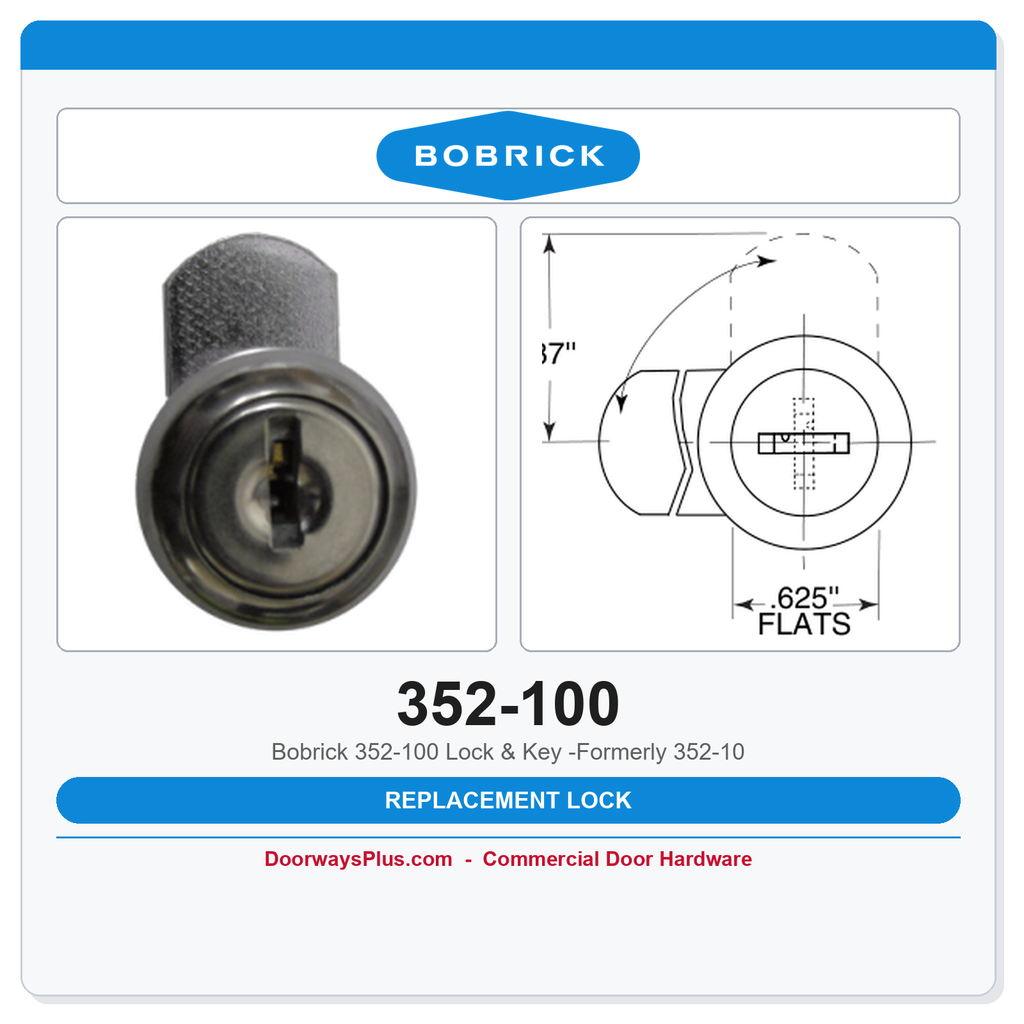 Bobrick 352-100 Lock & Key -Formerly 352-10