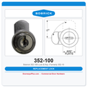 Bobrick 352-100 Lock & Key -Formerly 352-10