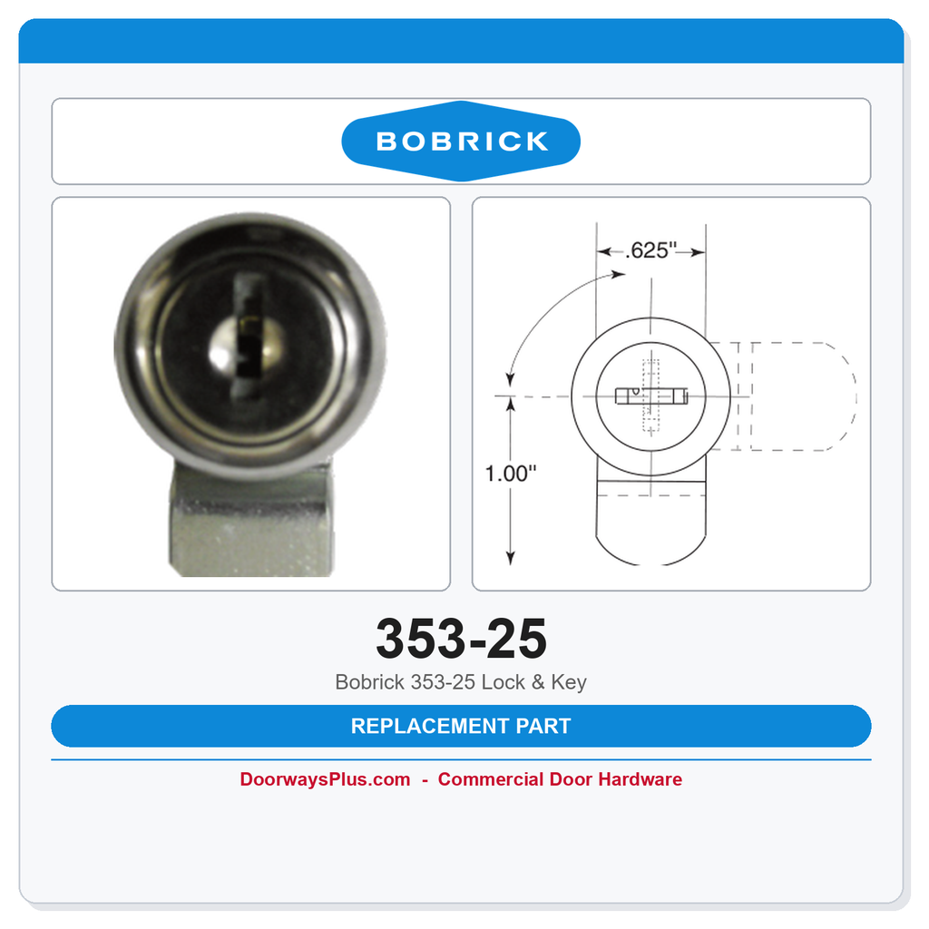 Bobrick 353-25 Lock & Key
